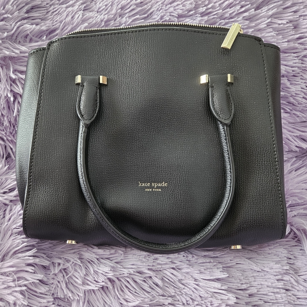 Kate Spade Saturday Black Handbag Purse Satchel Bag Saffiano Leather